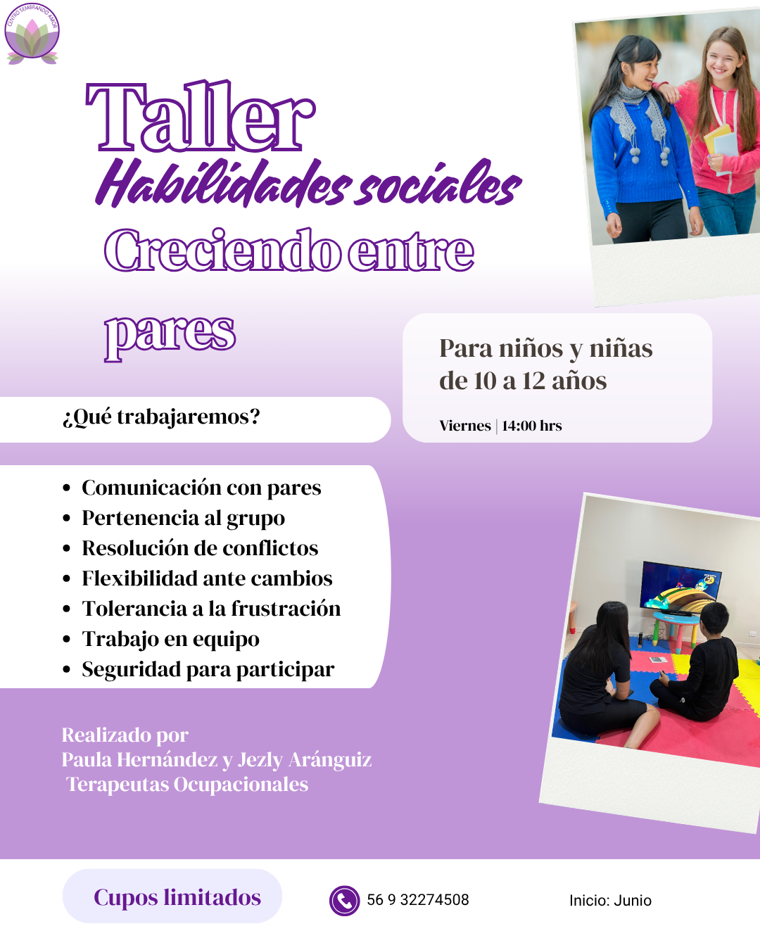 Taller de habilidades sociales para niños de 10 a 12 años en Buin | Centro Sembrando Amor