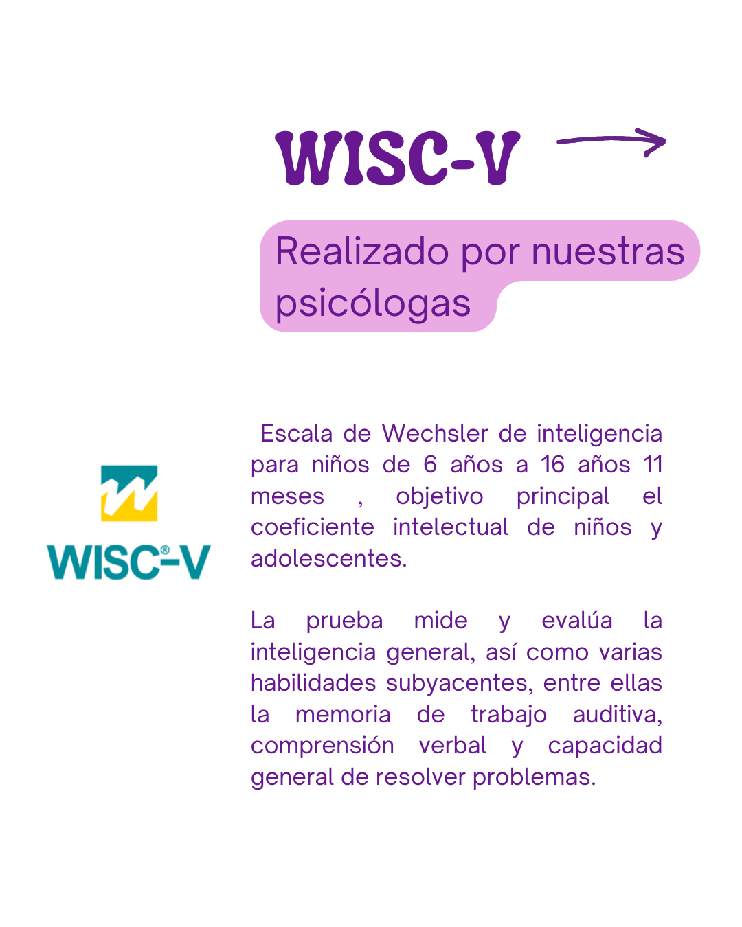 Evaluación Cognitiva con Test WISC-V en Buin
